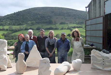 Llanthony Art - Sculpture - Stone Carving Group Outside